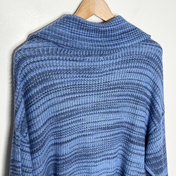 Aerie Womens Quarter Zip Pullover Sweater Medium Blue Loungewear Cozy Soft - Picture 6 of 10